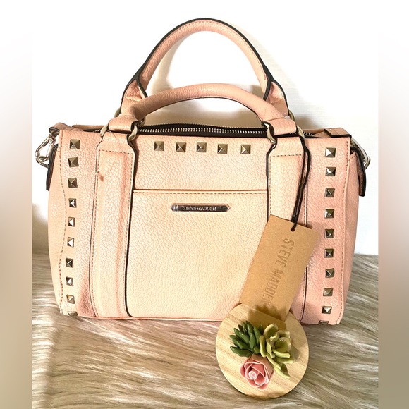 Handbags - 22) NWT Steve Madden Blush Pink with Silver Studs Bag